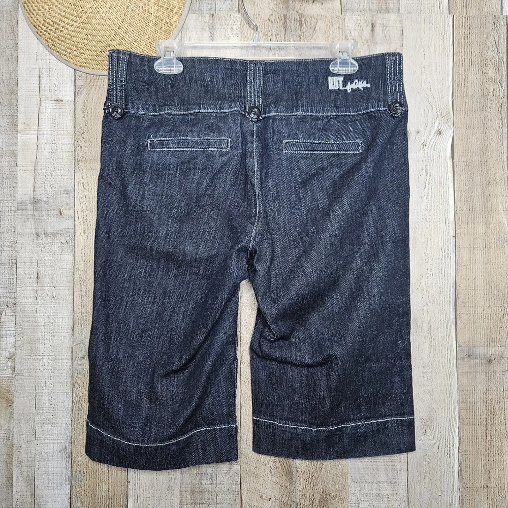 Kut From The Kloth Bermuda Blue Denim Shorts High-rise Size 12 - Picture 4 of 11